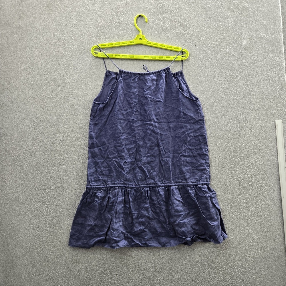 J.CREW Women Dress S Purple Linen Tie V-Neck Pullover